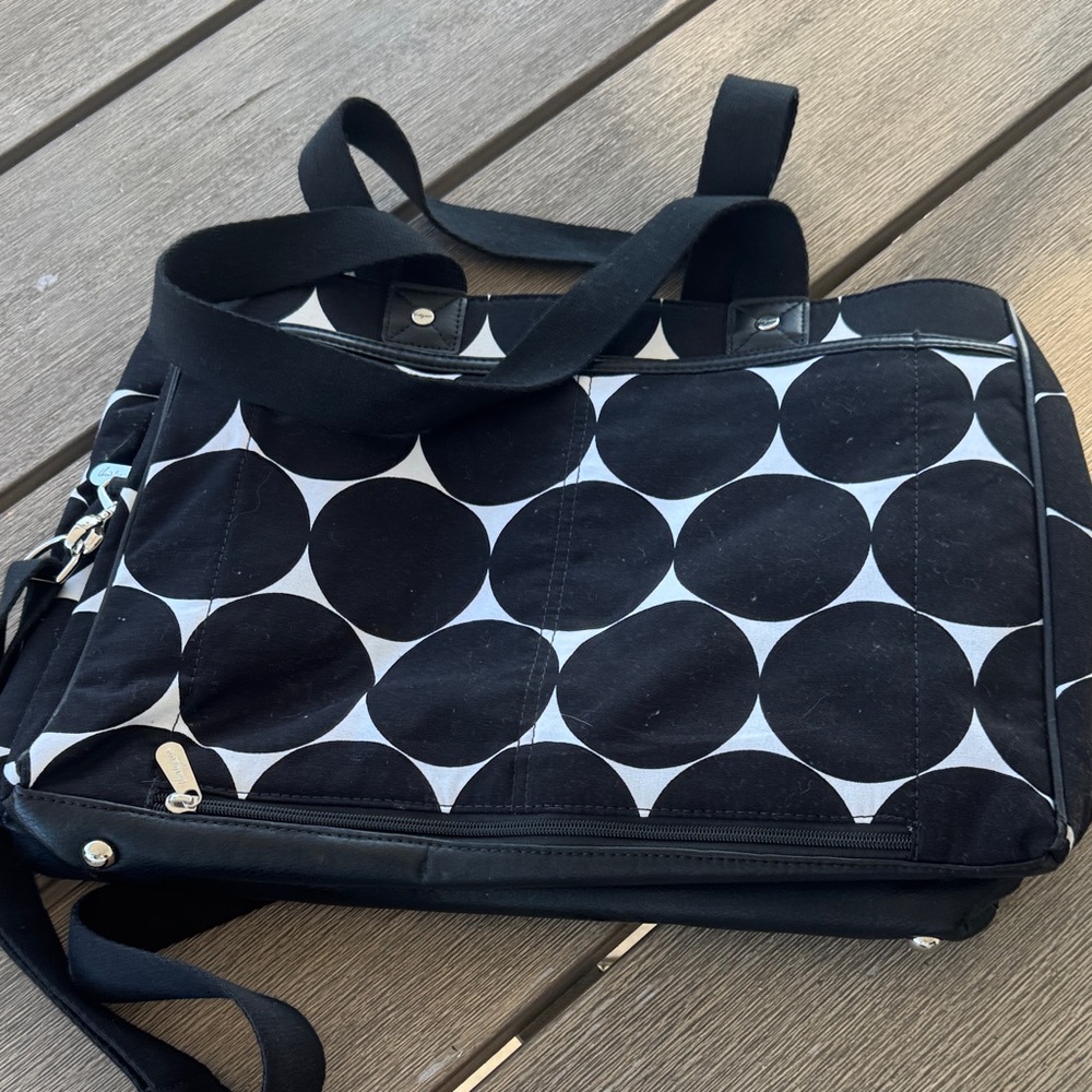 thirty-one Black and White Dot Laptop Tote